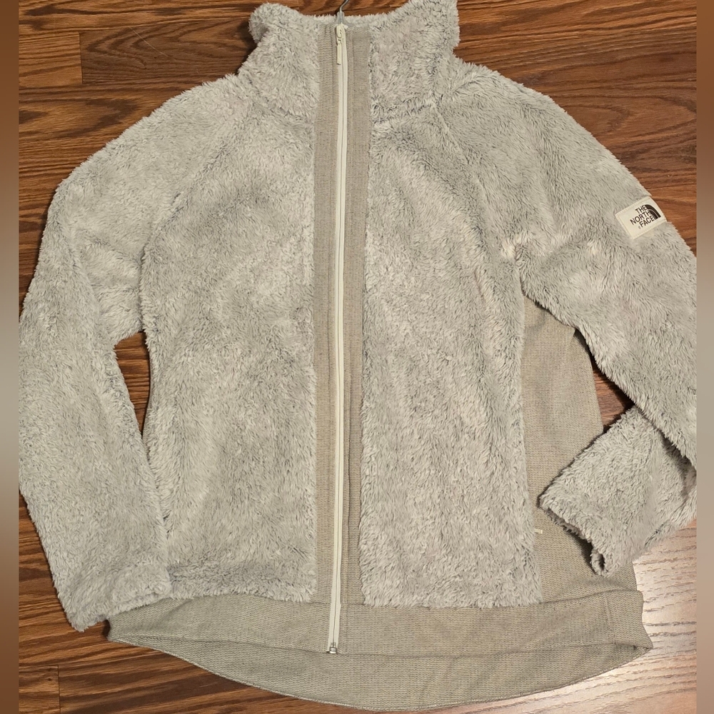 The North Face Beige and Gray Fleece Jacket